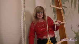 Aunt Judy's - Big Tit 55yo amateur Liana is TOO HORNY for Pilates