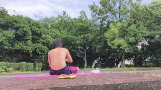 Japanese college students having sex intercourse in a park near the Tokyo Olympics venue!【Big ass】