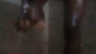 Airline Worker Shower and Wanking in The Bathroom 