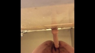 Peeing on and riding my dildo