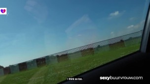 ebony man bangs white woman in car - almost caught : CHRYSTAL SINN (Netherlands) - SEXYBUURVROUW