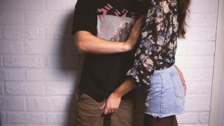 Gives a blowjob to his stepbrother and allows him to cum in his mouth.