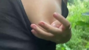 Risky OutDoor masturbation in a city park finished with an orgasm with a squirt!