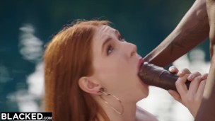 ebonyED Gorgeous redhead Jane has passionate poolside sex