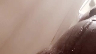 Ebony Big Dick Shower Masturbation on House Arrest