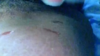 Horny ebony squirts on dildo