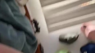 GORGEOUS TATTOOED BRUNETTE SUCKS COCK PASSIONATELY AND THEN GETS HER PUSSY SLAMMED
