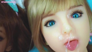 fucking my cute dolls and shared facial cum 10