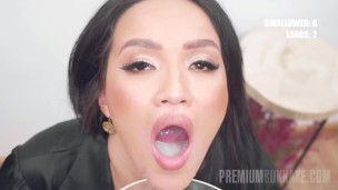 PremiumBukkake - asian Vargas swallows 52 huge mouthful cumshots