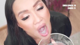 PremiumBukkake - asian Vargas swallows 52 huge mouthful cumshots