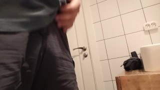 pissing in public toilet, POV