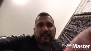 Leather clad superhero taunts tiny bad guy Macrophilia fantasy PREVIEW
