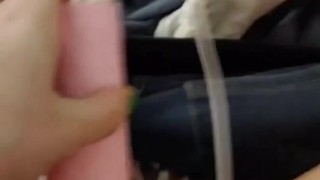 Cums for the first time with vibrator