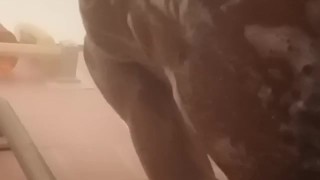 Stroking it in the shower