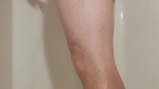 Showering cumming pissing at end was cut off from no space