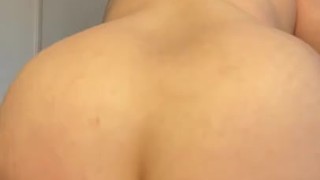 Horny teen rides dildo and sucks it clean 