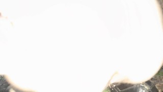 Skinny girl pissing in the forest - IkaSmokS