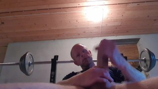 Sucking my own cock during a workout