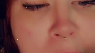 Sloppy wet dildo blow job 