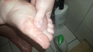 Soapy and sexy feet in the shower... 