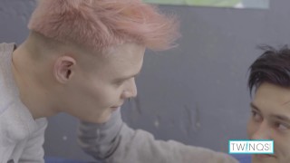 Horny Boy Oliver Earns A Load Of Logan's Cum On His Chest!