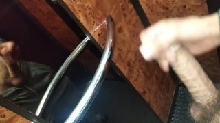 Juicy cock ejaculates in the PUBLIC ELEVATOR of the community of NEIGHBORS