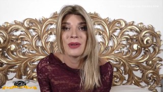Angelina in a Baroque Bed Jerking Off