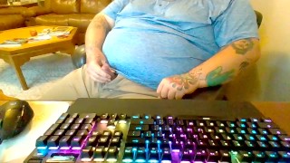 White Man in Collared Shirt 🏌️‍♂️ Takes Out Dick to Cum & Makes A Mess on Brand New Khaki Pants ⛳
