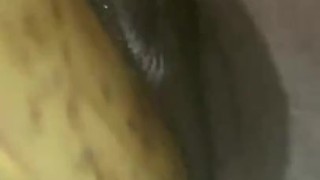 Using an XL banana to play with my pussy
