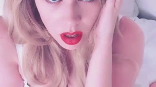 Hot blond with big boobs strips out of white lingerie - teaser, Emmaleigh Kelly 