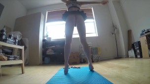 Sexy Naked School Girl Yoga and Stretching