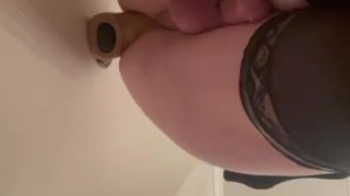 Stretching myself in the shower 