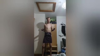 Very skinny british teen shows off his incredible skinny body while inhaling air and changing panths