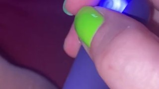 pretty pink clit gets strong orgasm 