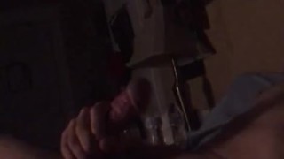 Solo masturbation .. jerking my fat cock until I cum .. huge load 