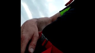 Risky walk on the beach