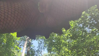 Bbw goth gf outside dildo quickie