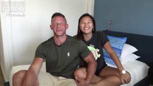 Ripped DILF Heath Hooks Up With A Thick asian teen For His First Porn!