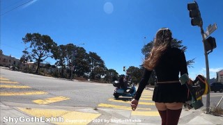 Teaser - Mini skirt pussy flashing ass out longboarding!