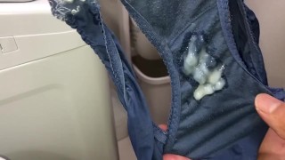 彼女の染み付きパンツを巻き付けてたっぷり中出しオナニー
