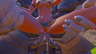 Furry With BBC Arranged My Wife With Extreme Double Vaginal And Double Anal