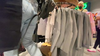 The Girl Worked out the Purchase right in the Locker Room of the Shopping Center