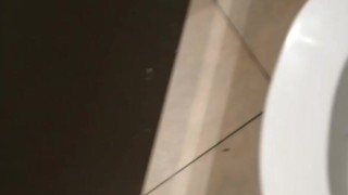 Cumshot in Gas Station Bathroom