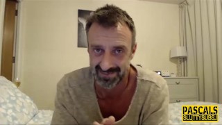 Bound bdsm teen gagging on dick