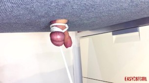 Mistress tied balls and dick and plays with them EasyCBTGirl