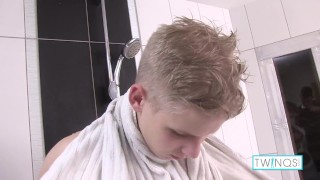 Soaking Wet Twink Matthew Cums On The Floor After Showering!