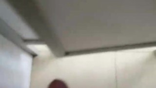 Public toilets jerk off, almost caught! Perv