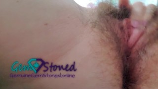 Bushy Brunette Amateur Fingers Hairy Pussy