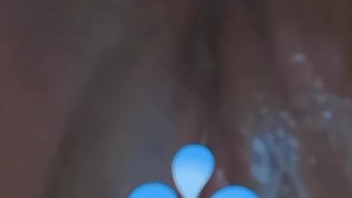 Ebony masturbating with vibrator and cums hard and makes pussy throb