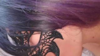 Horny big ass mom rides cock and gets cum in mouth.